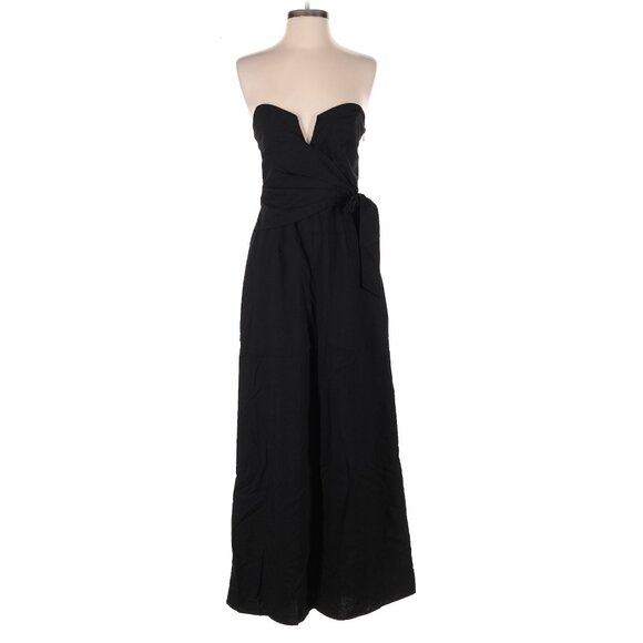ASTR the Label Revolve Black Strapless Wide Leg Jumpsuit with Bow Accent M - Picture 3 of 6